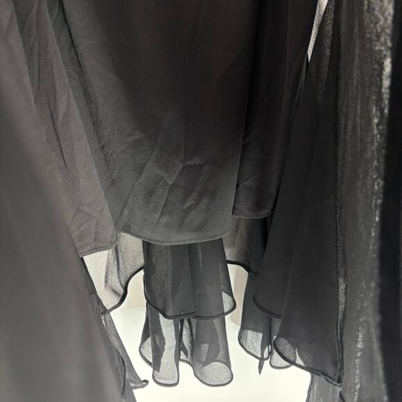 Vtg 90s Y2K Midi Maxi Skirt Plus Size 16W Ruffle Chiffon Witch Whimsigoth Fairy - Picture 3 of 6